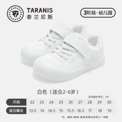 泰兰尼斯 童鞋秋季新款儿童幼儿园室内鞋子男童板鞋女童入园小白鞋