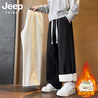 JEEP SPIRIT 加绒加厚裤子男士秋冬季  黑色 加绒 XL