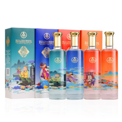 五粮浓香 购酒网 五粮浓香纳福文化艺术52度浓香型白酒500ml*4瓶旗舰店