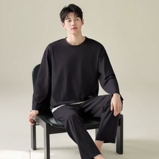 猫人 男士秋冬季 套头大码宽松长袖高级感家居服套装