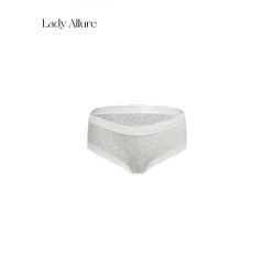 LADYALLURE 「LA」暖宫奶芙裤｜舒适棉档中腰保暖软糯蕾丝边磨毛女士三角内裤