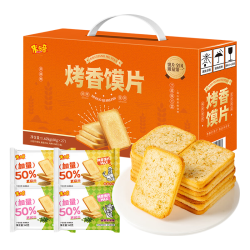 米多奇 香烤托盒馍片休闲零食早餐饼干馒头片 60g馍片混合口味礼盒装27包