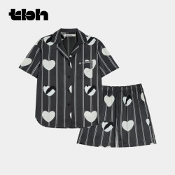 野兽派 tbh野兽派家居熊猫噗噗星光缎家居服套装四季可外穿情侣睡衣礼物
