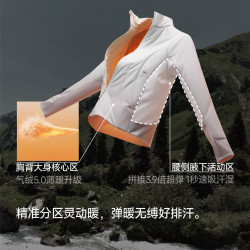 蕉下 外套秋冬保暖女士分区弹力气绒外套立领防风御寒CL021 漫暮黑 XL