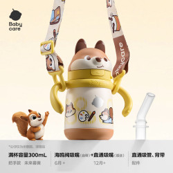 babycare 儿童保温杯 304不锈钢 吸管式 300ml