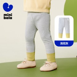 迷你巴拉 礼金补贴：迷你巴拉巴拉女童裤子儿童甜美花朵宝宝柔软修身打底裤秋