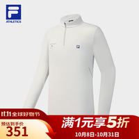 斐乐 官方男子针织长袖上衣2025冬季新款健身运动加绒防晒长T 至高灰-GY 3XL 190/108A/XXXL