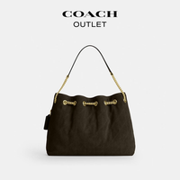COACH 女包绗缝细节和挂件装饰EVELYN 34号单肩包 IM/乌木色