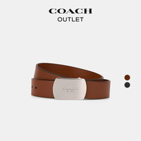 COACH 男士PLAQUE腰带 38MM SV/红木色