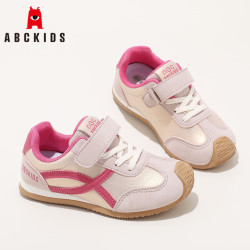 ABCKIDS 童鞋儿童撞色运动鞋2025秋季透气男女童休闲鞋跑步鞋 粉玫红 32 内长约20.7cm