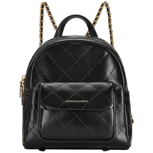 CHARLES & KEITH 【菱格双肩】链条手提女士包 CK2-60671924