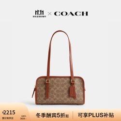COACH 女士经典标志SWING拉链包腋下包单肩包女包 B4/棕黄色 焦糖色（新版）