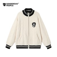 Dangerous People Dangerouspeople薛之谦dsp菱格提花针织开衫秋季复古棒球领外套