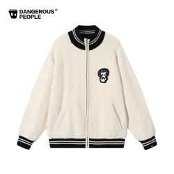 Dangerous People Dangerouspeople薛之谦dsp菱格提花针织开衫秋季复古棒球领外套
