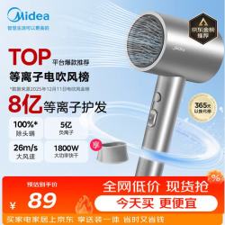 美的 FJ308 5亿等离子护发 星光银 1800W 电吹风
