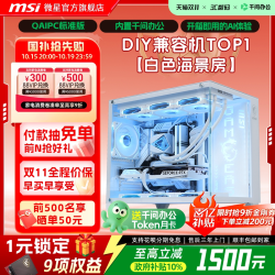 微星 白色海景房全家桶电脑主机i5 13600KF台式机RTX4060Ti显卡组装机设计直播台式整机