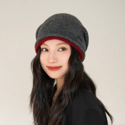 疯帽子与爱丽丝 疯帽子 纯羊毛韩版冷帽 毛线帽子女秋冬保暖包头堆堆帽逛街针织帽