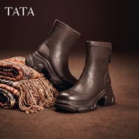 他她 双11预售TATA他她喵爪靴时装靴瘦瘦靴弹力靴女加绒女靴新CEG27DZ6