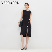 VERO MODA 连衣裙2026夏季新款可拆卸蝴蝶装饰前侧开叉收腰中长裙
