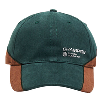 Champion 冠军 灯芯绒拼色棒球帽 深绿色