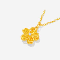 周六福 W0686875 花丝小花朵 黄金吊坠 3.85g