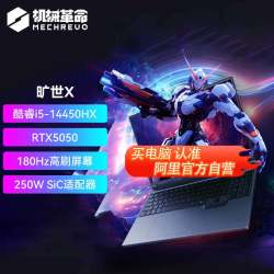 机械革命 旷世 X（i5-14450HX、16G、1T、RTX 5050、星际灰）