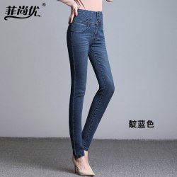 断码特价牛仔裤女新款高腰紧身小脚牛仔裤女弹力铅笔裤显瘦韩版潮