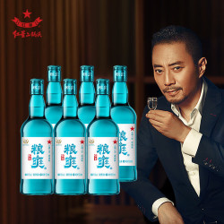 红星 二锅头 粮爽 清香型白酒 蓝瓶北京产地纯粮口粮酒  42度 500ml  6瓶 （非原箱）新品