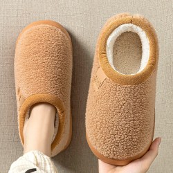 温诗欧 厚底毛绒踩屎感棉拖女