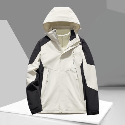 三合一冲锋衣外套男秋冬季户外防风情侣防暴雨连帽登山服保暖夹克