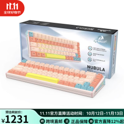 红龙 NUBULA K769 HE快速触发游戏键盘 有线RGB游戏键盘 四层降噪 紧凑型68键布局最高8000Hz轮询 琥珀色Blazing Amber