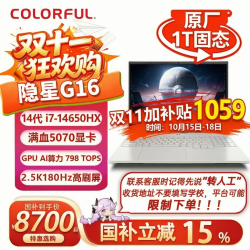 七彩虹 隐星G16酷睿i7-14650HX高性能满血5070显卡笔记本电脑