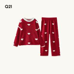 Q21 男女童半边绒A类秋冬高弹保暖家居服