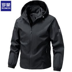 罗蒙 026 加绒防风 黑色 XL 男士夹克