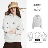 NVG·YOUNG navigare小帆船2026秋季新款情侣连帽长袖卫衣灰色女宽松休闲上衣
