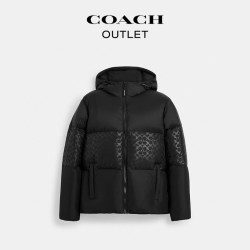COACH 奥莱男士拼色羽绒夹克