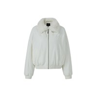 IMXS 大毛领棉服冬季新款白色短款百搭时尚加厚保暖修身显瘦外套女