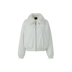 IMXS 大毛领棉服冬季新款白色短款百搭时尚加厚保暖修身显瘦外套女