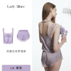 LADYALLURE 「LA」Agnes·欲见梦境｜纯欲蕾丝吊带短裤睡衣舒适丝滑夏套装女