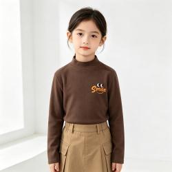 班尼路 JUNIOR 班尼路童装打底衫女春秋款2025秋冬季百搭半高领儿童长袖t恤