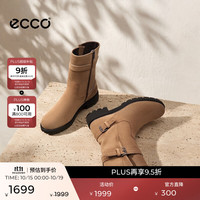 ecco 靴子女 26年新款中跟厚底百搭复古气质中筒靴 都市维也纳