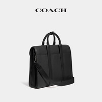 COACH 男士GOTHAM公文包电脑包真皮斜挎包简约百搭商务男包 黑色