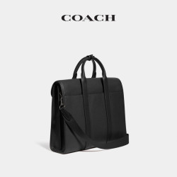 COACH 男士GOTHAM公文包电脑包真皮斜挎包简约百搭商务男包 黑色