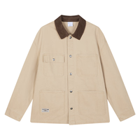 Champion 工装翻领夹克 浅卡其色 L 男士外套