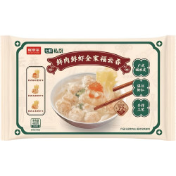 鲜京采 鲜虾三拼云吞拼盘 480g/24颗 鲜虾蟹籽玉米鲜肉云吞
