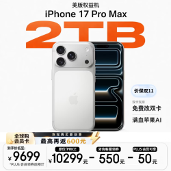 苹果 iPhone 17 Pro Max 双eSIM卡 银色 2TB 5G手机
