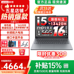 联想 小新16/Pro16 GT可选 2026年补贴15% 16英寸大屏高性能游戏设计办公轻薄笔记本电脑 旗舰酷睿 i5-13420H 16G 512G丨小新16C
