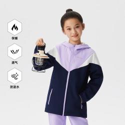 探路者 儿童外套春秋女童防风防泼水保暖中大童软壳衣女童上衣外套
