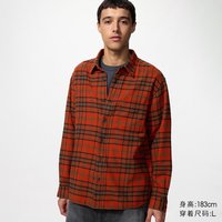 优衣库 法兰绒格子衬衫/长袖优衣库男装女装/衬衣空调衫486596