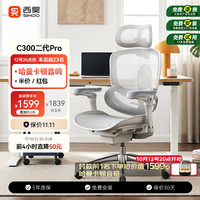 西昊 C300二代Pro人体工学电脑椅 云白+滑翔追背+8D扶手